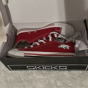 Arkansas Razorback Red/white new with tags and original box size 6 shoes